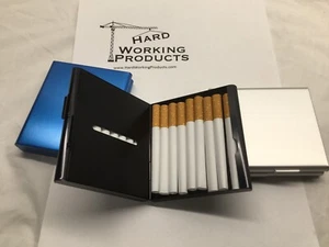 Aluminum Alloy Tri-Fold Cigarette Case Pocket Box - BLACK - 8130 - Picture 1 of 5