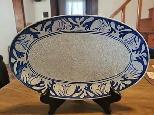 Antique Dedham Pottery Oval Serving Platter Plate 12-11/16 × 7-3/4" Bunny Rabbit - Picture 1 of 11