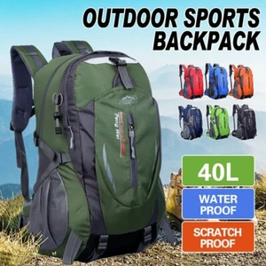 40L Large Waterproof Hiking Camping Bag Travel Backpack Outdoor Luggage Rucksack - Picture 1 of 20