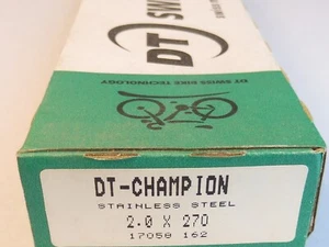 Caja (100) DT Swiss 14 radios Plain Champion - 270 mm - NOS - Imagen 1 de 3