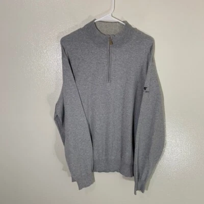 Pullover Peter Millar Frost Creek Gris Pima Algodón Mezcla Cachemira 1/4 Cremallera Talla XL Foto 1 de 4