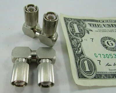 2 Amphenol Double Male 180 Degree DIN 1.6/5.6 RF Coaxial Cable Connectors F-156 - Image 1 of 4