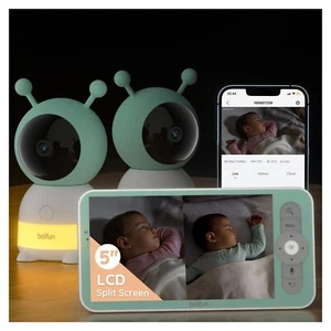 2024 BOIFUN 5" Split-Screen Baby Monitor with 2 Cameras, 2K WiFi Baby Monitor - Picture 1 of 9