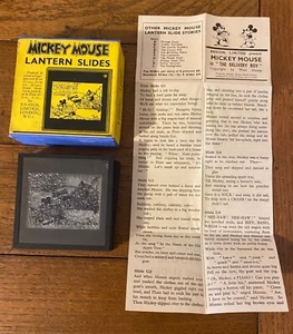 Vintage Boxed Mickey Mouse ‘The Delivery Boy’ Lantern Slides Story G - Picture 1 of 17