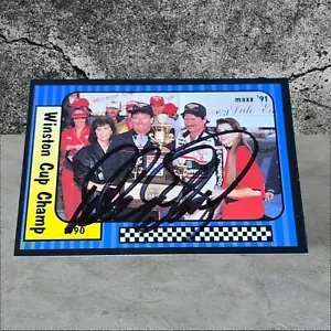 Dale Earnhardt 1991 MAXX #200 VINTAGE WINSTON CUP NASCAR CHAMP autographed card - Picture 1 of 1