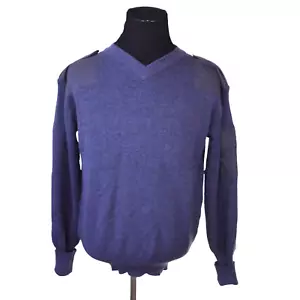 British Royal Air Force Mens Sweater Jumper 106cm L Utility Blue Grey Wool Blend - Picture 1 of 5