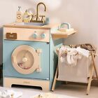 ROBUD Wooden Laundry Playset, Washer and Dryer Set for Kids, Realistic Preten...