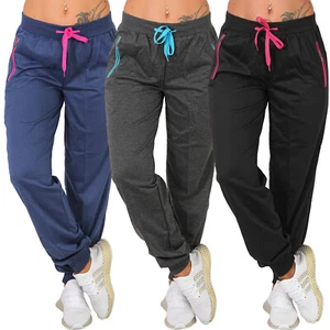 Hose Jogging bunter Reißverschluss Trainingshose Sporthose Fitness Taschen lang - Picture 1 of 27