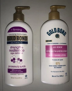 x2 Gold Bond Age Renew & Age Defense, Strength & Resilience Lotion 13oz each. - Picture 1 of 8