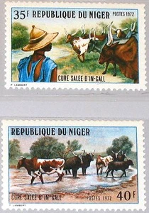 NIGER 1972 341-42 255-56 Salt Cure for Cattle Salt Ponds for Cattle In-Gall MNH - Picture 1 of 1