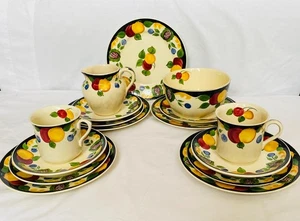 Antique Adams Titian-Ware - Hand Painted Tea Set - Plates Cups Jug Bowl - 1920s - Picture 1 of 12