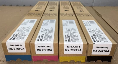 Tóners negros Sharp MX27NTCA cian + MX27NTMA magenta + MX27NTYA amarillo + MX27NTBA Foto 1 de 3