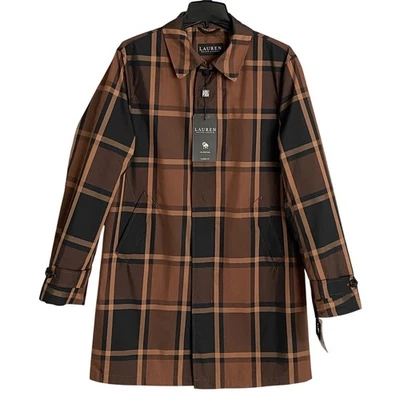 Lauren Ralph Lauren Hombre 36 Regular Impermeable Estrofa Marrón Cuadros NUEVO  Foto 1 de 4