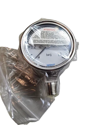 WIKA 232.30 2.5" 1 Barg Pressure Gauge 1/4" NPT LM #52491641, Stainless Steel - Image 1 of 4