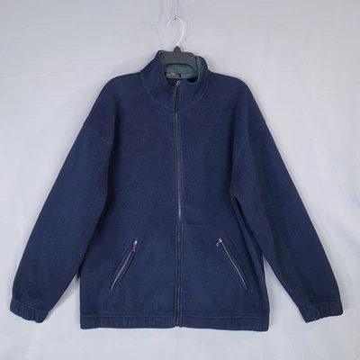 Marks & Spencer Men's Navy Fleece Jacket Large Zip Pockets UK Made - Image 1 of 4
