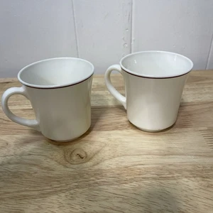 Gastronomie Arcopol France White/Bordeaux Tea Cups Set of 5 - Picture 1 of 7