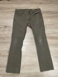 Volcom Jeans Men Sz 34 Green Vorta Slim Straight Denim Casual Stretch Street - Picture 1 of 8