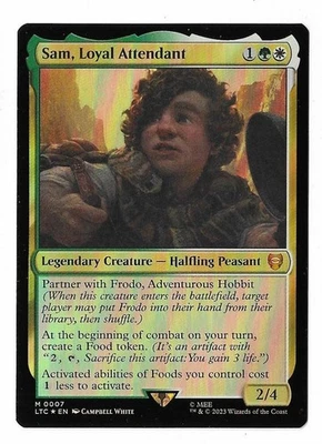 MTG Sam, Loyal Attendant FOIL Lord of the Rings Commander (LTC) #0007 Unplayed - Image 1 of 2