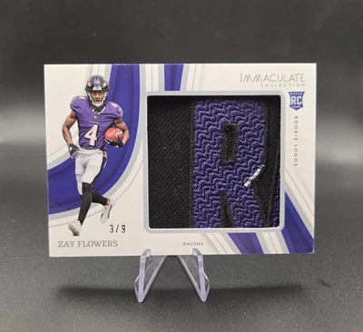 2023 IMMACULATE ZAY FLOWERS ROOKIE LOGOS /9 #RL-ZFLO CAP/HAT PATCH RAVENS "R" 🔥 - Image 1 of 4