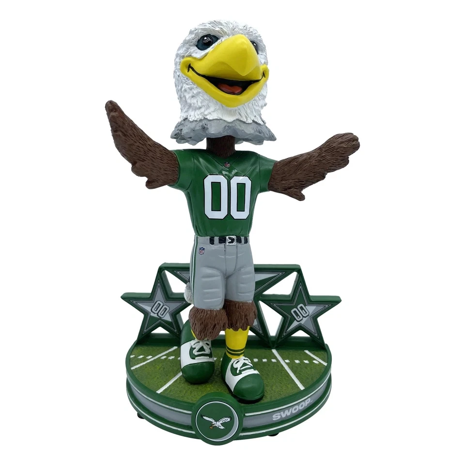 Camiseta Retro Philadelphia Eagles Mascota Swoop Superstar Series 8.5" Bobblehead Foto 1 de 1
