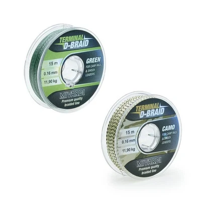 MIVARDI 15 m Karpfen Vorfach Material Schnur Vorfachschnur geflochten 0,08 - 0,26 mm