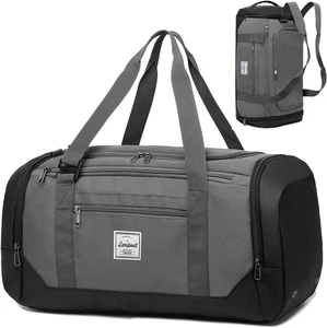 Borsa Sportiva Da Uomo Con Scomparto per Scarpe, Borsone Da Viaggio, 40 L, Grigi - Foto 1 di 12