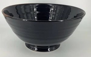 Simon Pearce Large Brown/ Black? Glaze Glossy Pottery Serving Bowl 12"x6" - Picture 1 of 11