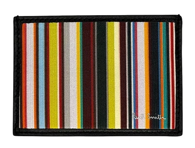 Paul Smith Card Holder Wallet Leather Signature Artist Stripe Made in Italy New - Image 1 of 4