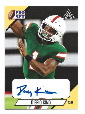 D'Eriq King AUTOGRAPH Gold RC Miami Hurricanes 2021 Leaf Pro Set College AUTO  - Image 1 of 2
