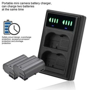 Micro/Type‑C Dual Port Camera Double Display Dual Dock Charger For EN‑EL15/EL FY - Afbeelding 1 van 20