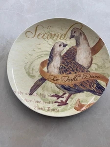 12 Days of Christmas Noble Excellence Porzellan Teller "Zwei Turteltauben" - Bild 1 von 3