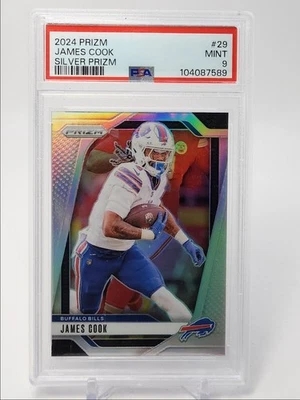 JAMES COOK 2024 PANINI PRIZM FOOTBALL SILVER BILLS PSA 9 Q2098 - Image 1 of 2
