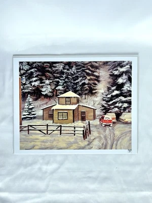 Fine Art Print 11x14 Winter Landscape Snow Cabin Colorado Mountain Holiday Mikah - Image 1 of 4