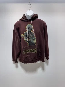 Jimi Hendrix 2006 Destroyed Brown Hoodie Sweatshirt Men’s Size Large - Picture 1 of 7