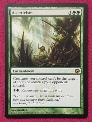 Magic The Gathering SCARS OF MIRRODIN ASCETICISM green card MTG - Image 1 of 2