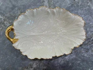 Lenox Leaf Bowl Platter Dishware Gold EUC - Picture 1 of 4