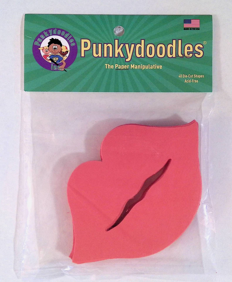 Punkydoodles Kissing Lips Valentines Day Paper Manipulative Set of 40 New - Image 1 of 2