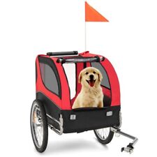 Folding Pet Bike Trailer Dog Cat Bicycle Carrier Cart 3 Entrance Stroller Travel