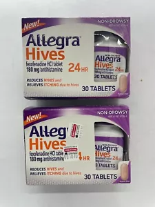 Allegra Hives Allergy 24 Hour 180 mg Antihistamine 2 x 30 Tabs EXP4/25 FREE SHIP - Picture 1 of 1