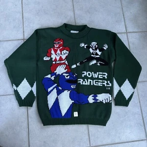 Vintage Mighty Morphing Power Rangers Knit Sweater Made in USA NWT Youth Large - Picture 1 of 7