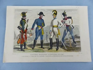 GRAVURE ancienne vers 1850 costumes AUTRICHE HONGRIE militaires en 1840 ,173 - Bild 1 von 1