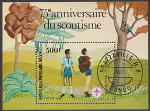CONGO - 1982 5th ANNIVERSARY BOY SCOUTS - MIN. SHEET - CTO - Picture 1 of 4