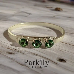 Handcrafted bracelet with peridot green Swarovski crystal - Picture 1 of 3