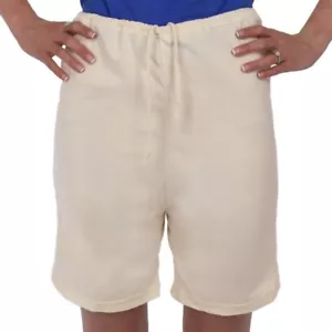 Shorts Drawstring 100% Organic Cotton NATURAL Hypoallergenic - Made in USA - Picture 1 of 4