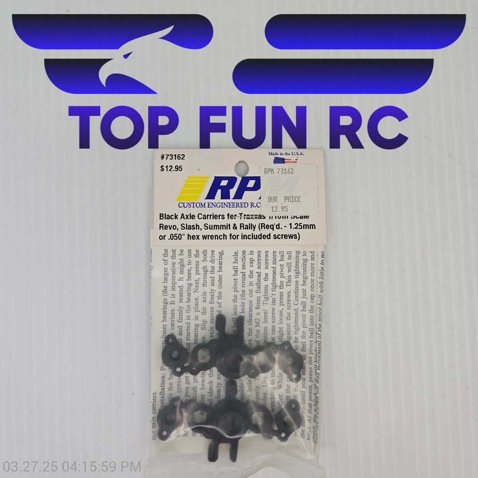 RPM 73162 Black Axle Carriers For Traxxas 1/10th Scale Revo, Slash, Summit - Image 1 of 1