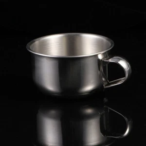 1pc Stainless Steel Shaving Bowl with Handle Durable Shaving Brush Mug Bowl - Picture 1 of 11