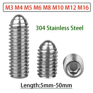 Tornillo de punta de bola de resorte de acero inoxidable hexagonal juego de tornillos métricos M3-M16 - Imagen 1 de 70