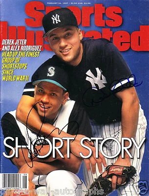 DEREK JETER ALEX RODRIGUEZ DUAL HAND SIGNED AUTOGRAPHED S.I. MAGAZINE! PROOF+COA - Image 1 of 2