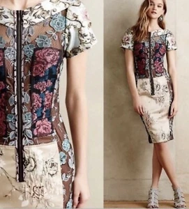NWOT$298 Beguile Byron Lars Anthropologie Pieced Brocade Tapestry Dress 8P - Picture 1 of 11