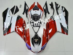 Fit for 2007-2011 Ducati 848/1098/1198 Red White Gray ABS Injection Fairing Kit - Bild 1 von 7